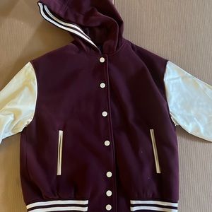 burgundy and white forever 21 jacket